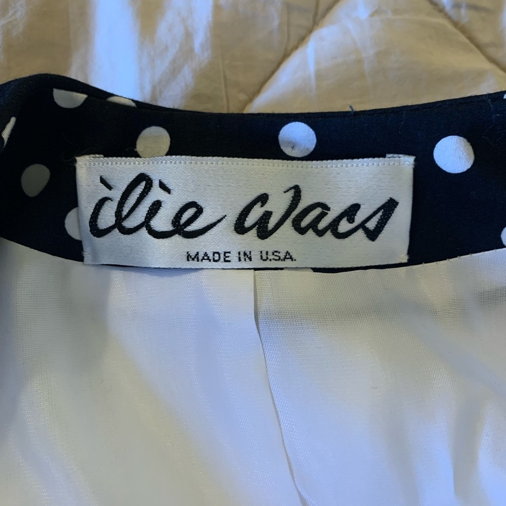 Ilie Wacs Vintage Polka Dot Trim Peplum White Jacket Made in USA 1980’s - Picture 7 of 8